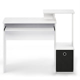 Furinno Econ Multipurpose Home Office Escritorio, Tabla de Madera aglomerada, Blanco/Negro, 40.01 x 40.01 x 86.61 cm