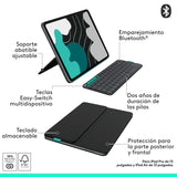 Logitech Flip Folio, funda con teclado para iPad Pro (M4) y iPad Air de 13 pulgadas (M2 y M3) (2024, 2025) – Funda protectora con Bluetooth almacenable, multidispositivo, QWERTY Español - Grafito