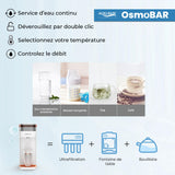Aquavie Technology - OsmoBAR - Fuente de Agua purificada por ultrafiltración - Dispensador instantáneo de Agua templada y Caliente - Depósito de 1,1 L
