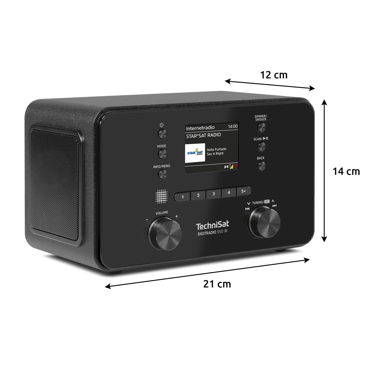 TechniSat DIGITRADIO 550 IR - Radio estéreo por Internet (Dab+, FM, WLAN, Bluetooth, Control por App, Despertador), Negro