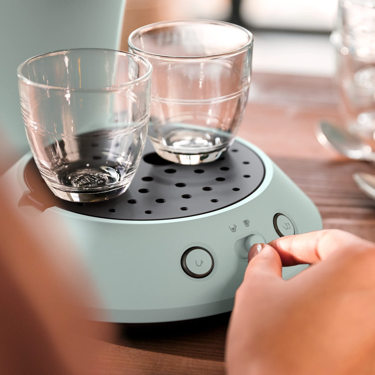 Philips Senseo Original Plus CSA210/20 - Cafetera de monodosis (selección de intensidad, tecnología Boost, plástico reciclado), color verde