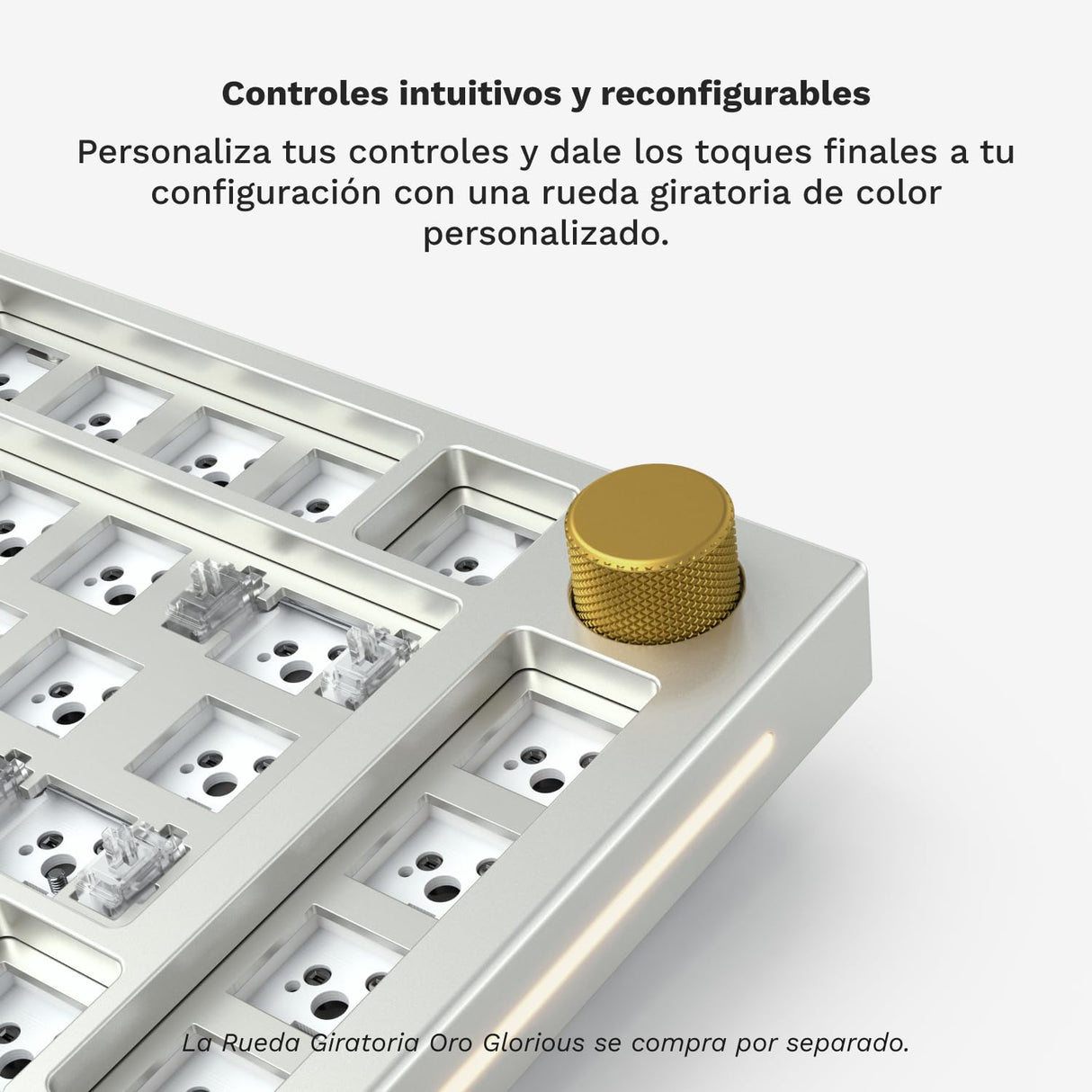 Glorious Gaming GMMK PRO 75% Barebones (solo carcasa) - Teclado gaming mecánico modular, TKL, carcasa de 1,5 kg, RGB, personalizable, switches de 5 pines, distribuciones internacional / ISO - Blanco