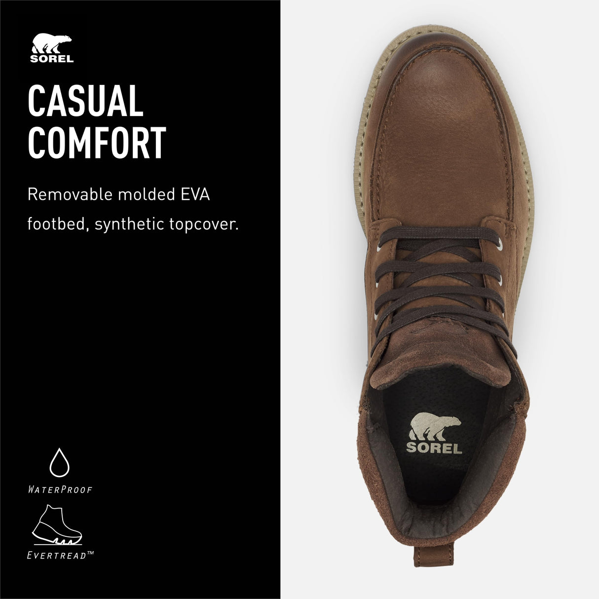 Sorel Madson 2 Moc Toe WP, Botas de invierno impermeables, Hombre, Tobacco, 41.5 EU