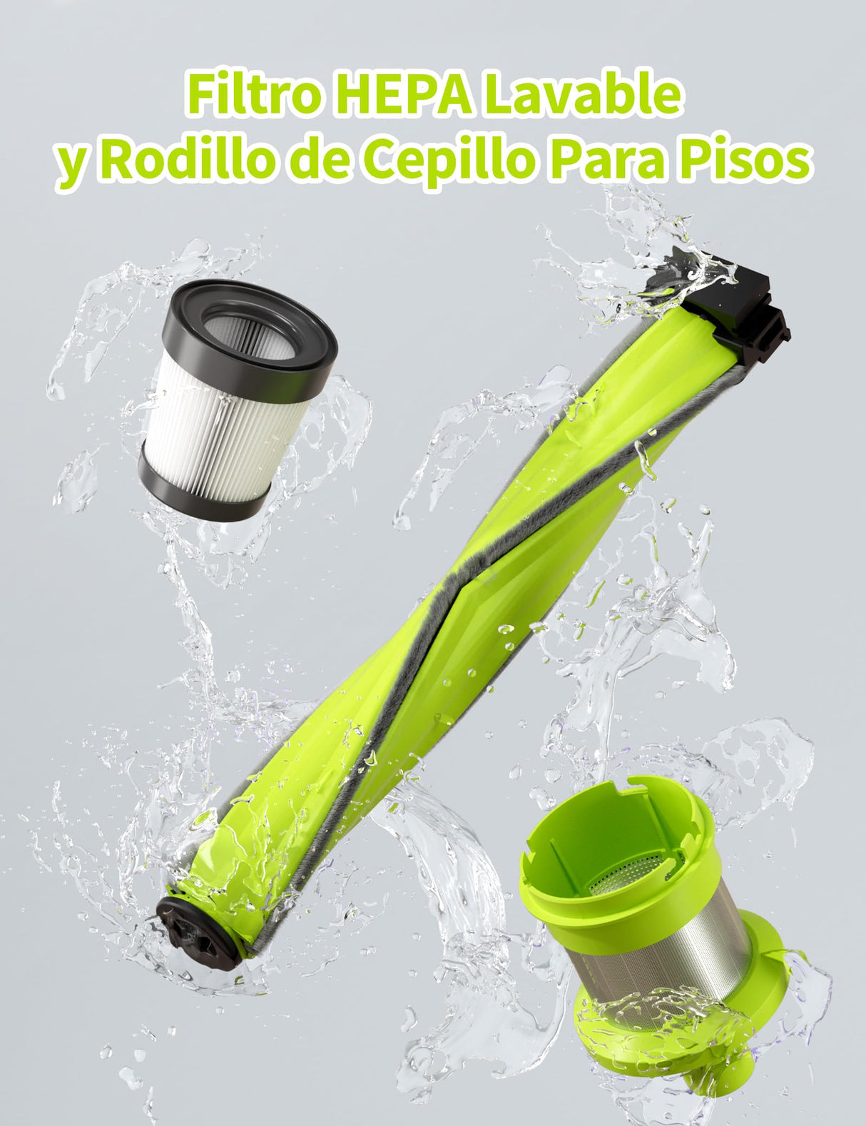 kalado Aspiradora Sin Cable, 26KPa Aspirador Escoba Inalámbrica con Pantalla LED, Batería Extraíble, 40 Minutos de Duración, Aspiradoras para Mascotas con Cepillo LED