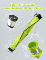 kalado Aspiradora Sin Cable, 26KPa Aspirador Escoba Inalámbrica con Pantalla LED, Batería Extraíble, 40 Minutos de Duración, Aspiradoras para Mascotas con Cepillo LED