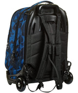 Invicta Mochila con Ruedas Desmontables + Carro, CAMO SQUARED, Azul Camu - Mochila 3 en 1, Trolley Escolar con Carro, Crossover System - Bolso Escolar Niños y Adolescentes - Doble Bolsillo Frontal