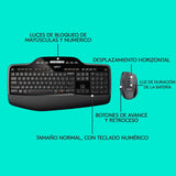 Logitech MK710 Combo Teclado y Ratón Inalámbrico para Windows, Conexión Inalámbrica 2,4 GHz, Teclas Multimedias, Batería de 3 Años, PC/Mac, QWERTY Español, color Negro