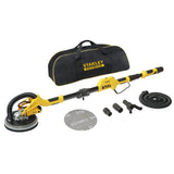 STANLEY FATMAX SFMEE500S-QS Lijadora Eléctrica para Panel de Yeso, con Cable, Potencia de 750 W, Diámetro de Disco 225 mm, Velocidad 1700 rpm, Anillo de Luz LED, Extensible hasta 1.8 mts