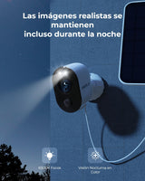 Reolink 4K Camara Vigilancia WiFi Exterior Solar, 8MP Cámaras de Vigilancia Sin Cables con Batería 2,4GHz/5GHz WiFi, Visión Nocturna en Color, Detección Smart, Cloud, Argus 3 Ultra con Panel Solar