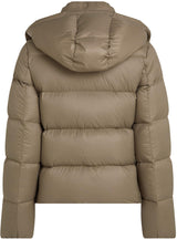 Calvin Klein Cazadora acolchada Mujer Down Short Puffer con capucha, Beige (Brindle), 3XL
