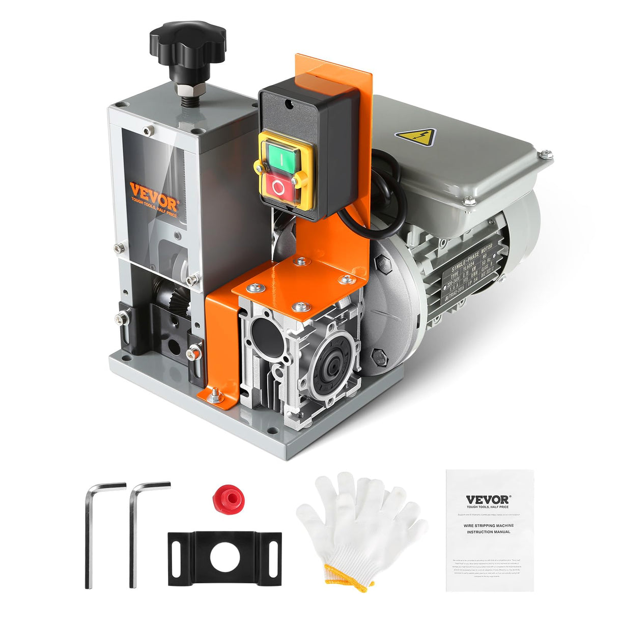 VEVOR Máquina de Pelacables para Reciclaje de Cobre 1,5-25 mm, Eléctrico de Cobre 18 m/min, Automático Motorizado 180 W, Referencia de Profundidad Visible