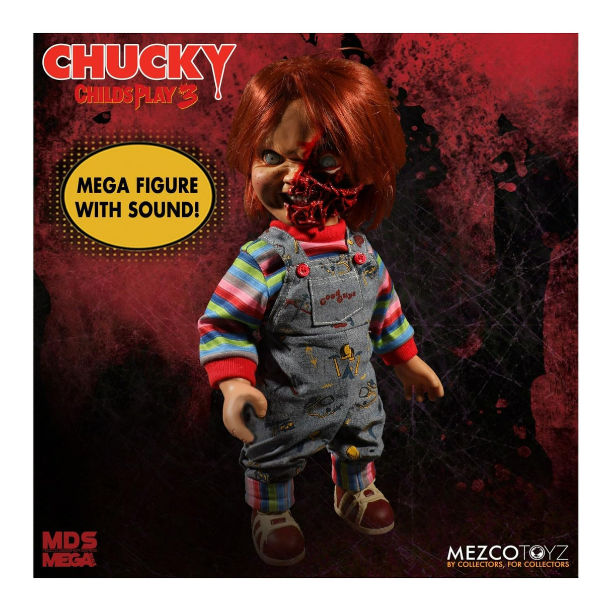 Chucky Pizza Face Talking Fig. 38 cm Chucky MDS Mega Scale re-Run