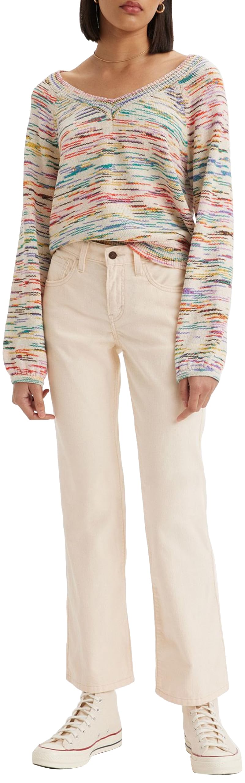 Levi's Middy Ankle Boot Pantalones, White Smoke, 31W x 27L para Mujer