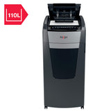 Rexel Optimum Autofeed Destructora de Papel de Alimentación Automática con Microcorte P5, 600 Hojas, Papelera de 110 L, con Ruedas, 2020600M