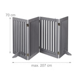 Relaxdays Barrera Seguridad Niños, Valla Protectora Bebés y Mascotas, 4 Paneles, con Puerta, Plegable, 70x207 cm, Gris, Tablero de Fibras