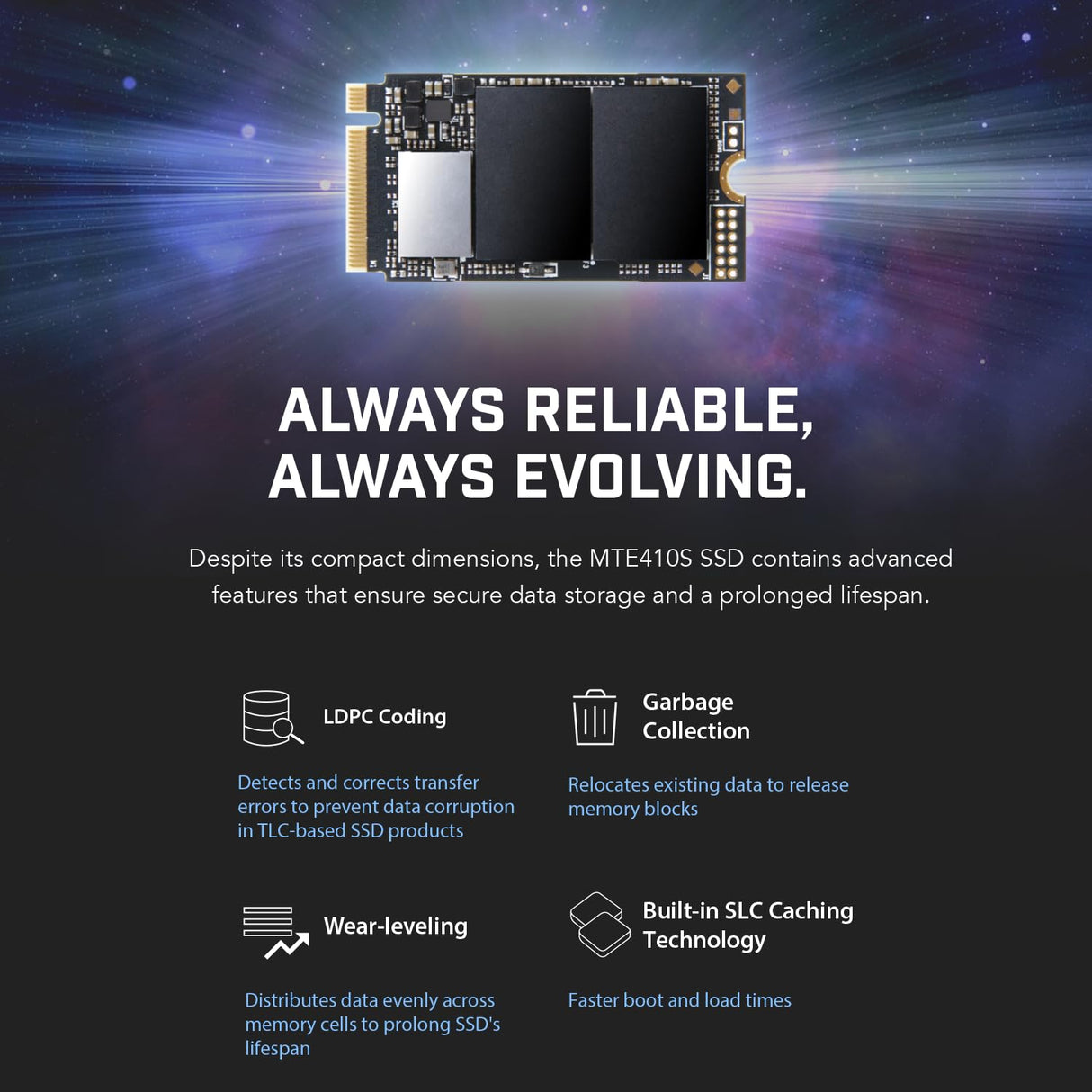 Transcend 1TB M.2 NVMe SSD 2242 PCIe Gen4x4 MTE410S Máx. Lectura/Escritura: 5,000 MB/s/4,300 MB/s TS1TMTE410S