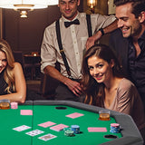 VEVOR Mesa de Póker Plegable, Mesa de Casino Plegable para Ocho Jugadores con Rieles Acolchados y Portavasos, con Patas de Fieltro y Metal, para Texas Hold'em y Blackjack, 1260 x 1260 x 750 mm