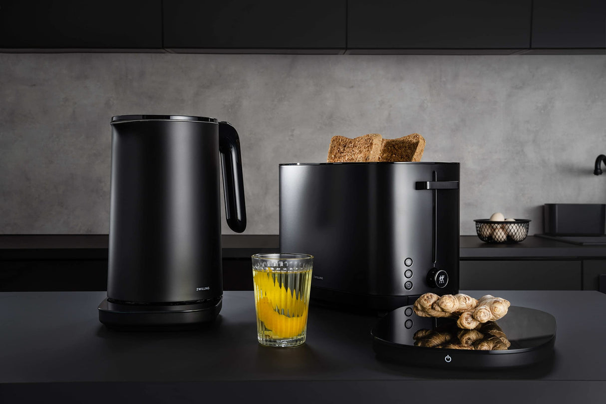 ZWILLING ENFINIGY Hervidor de agua Pro con ajuste de temperatura, Filtro antical de acero inoxidable y función mantener en caliente, 1850 W, 1,5 l, Negro