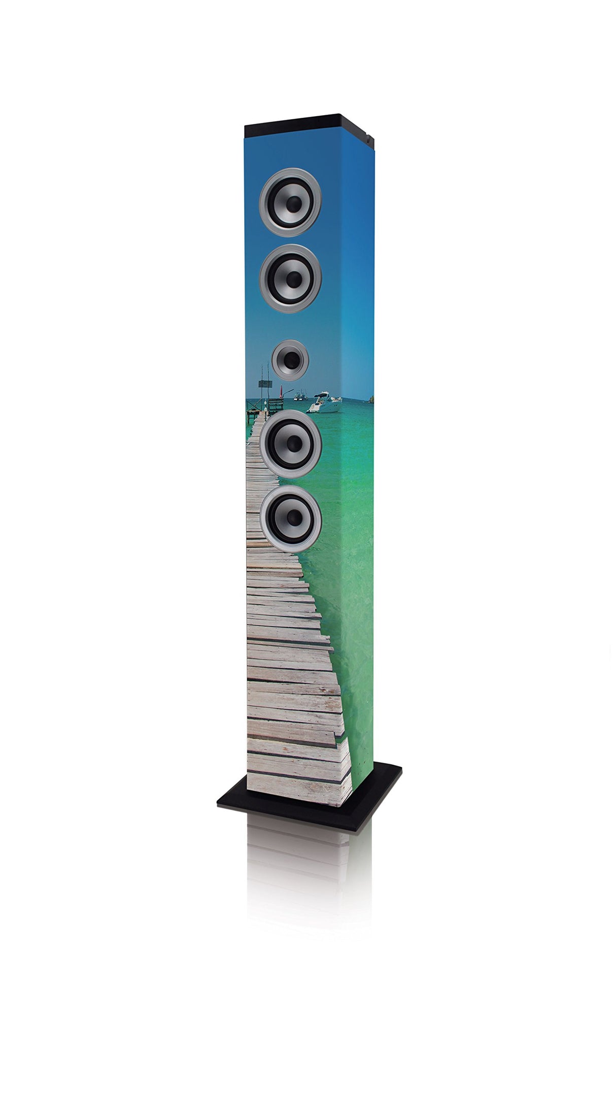 Lenco IBT-6 Altavoz de Torre Bluetooth, Portatil, Potente, 40W, USB, SD, Radio FM, Mando a Distancia