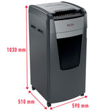 Rexel Optimum Autofeed Destructora de Papel de Alimentación Automática con Microcorte P5, 600 Hojas, Papelera de 110 L, con Ruedas, 2020600M