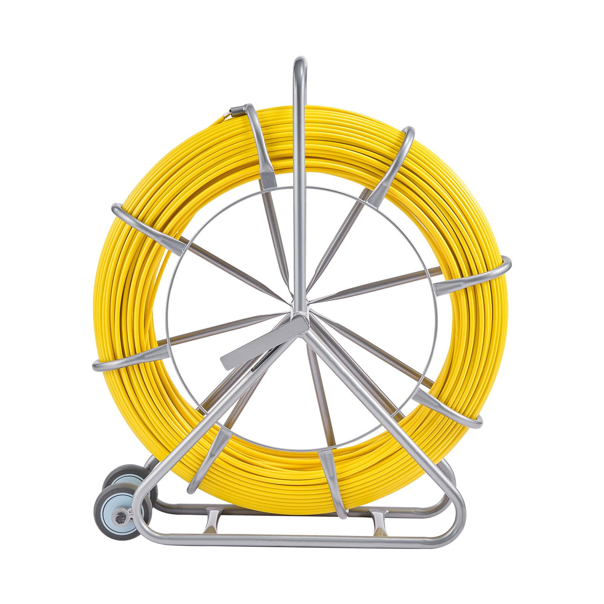 VEVOR Cinta de Pescado de Fibra de Vidrio de 200,09m Diámetro de 7,94mm Extractor de Cables con Varilla para Pasar Cables, Soporte de Carrete de Acero, 3 Cabezales de Extracción, Herramientas de Pesca