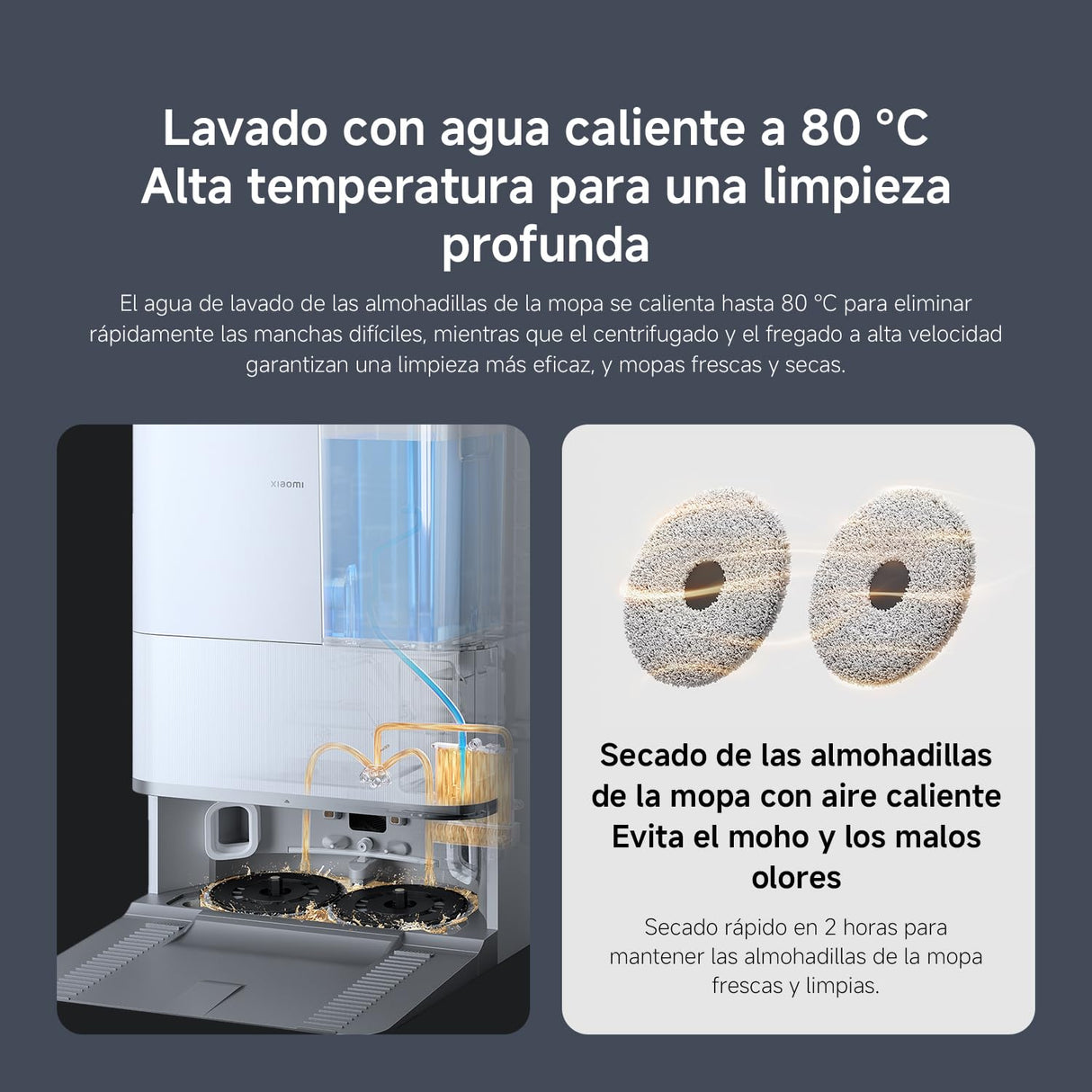 XIAOMI Robot Vacuum 5 Pro - Succión de 20.000 Pa, IA para Evitar obstáculos, Detección automática de Suciedad, Láser dToF, Brazos robóticos duales, Autolimpieza a 80 °C para Mejor Rendimiento