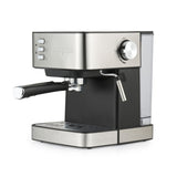 Salter - Máquina de café expreso manual con espumador de leche, compatible con café molido, bomba de presión italiana de 15 barras, tanque de agua desmontable de 1,6 l, incluye cuchara medidora,