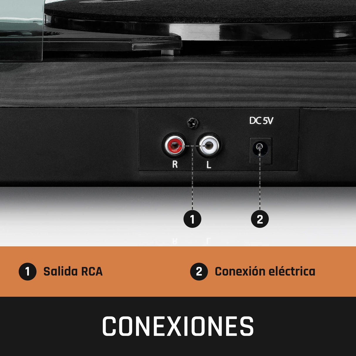 Lenco LS-10 giradiscos - giradiscos con altavoces integrados - transmisión por correa - velocidad variable - negro , 2 x 3 vatios