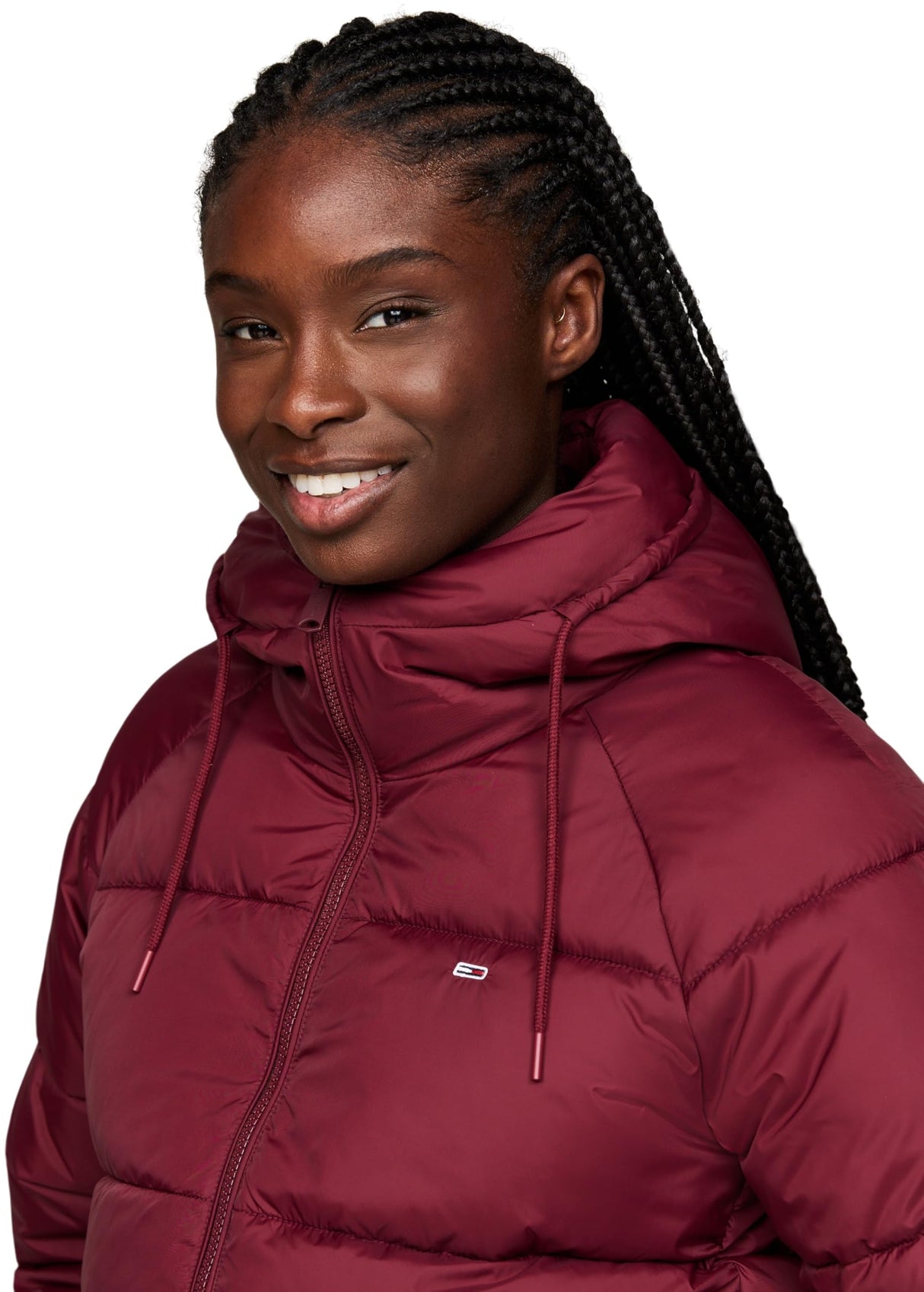 Tommy Jeans Cazadora Acolchada Mujer Cálida, Rojo (Deep Rouge), XXS
