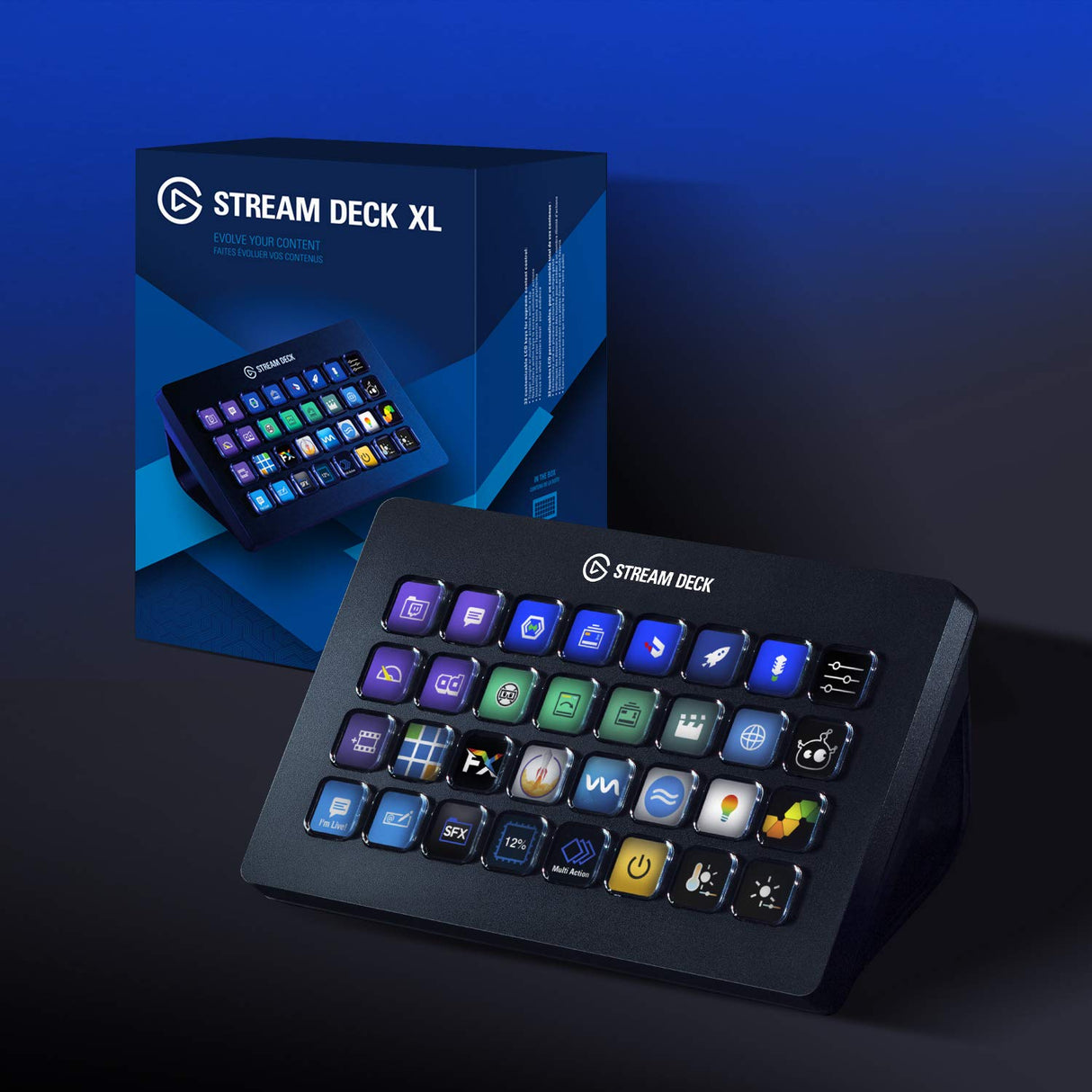 Elgato Stream Deck XL – Controlador avanzado de estudio, 32 teclas macro, activa acciones en apps y software como OBS, Twitch, YouTube y otros, funciona en Mac y PC