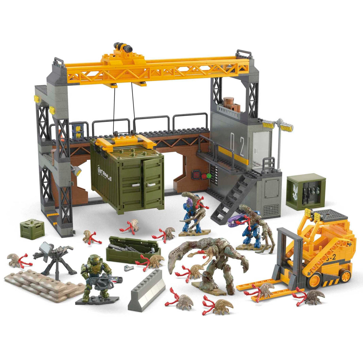 Mega Halo Avalancha en la Torre Traxus Bloques de construcción con Figuras y Accesorios, Juguete +8 años (Mattel HNC59)