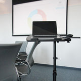 hjh OFFICE 802110 Mobile Laptop Escritorio para computadora VM-SL Negro, Portátil de la Mesa de Altura Regulable con Ruedas, con Soporte para ratón