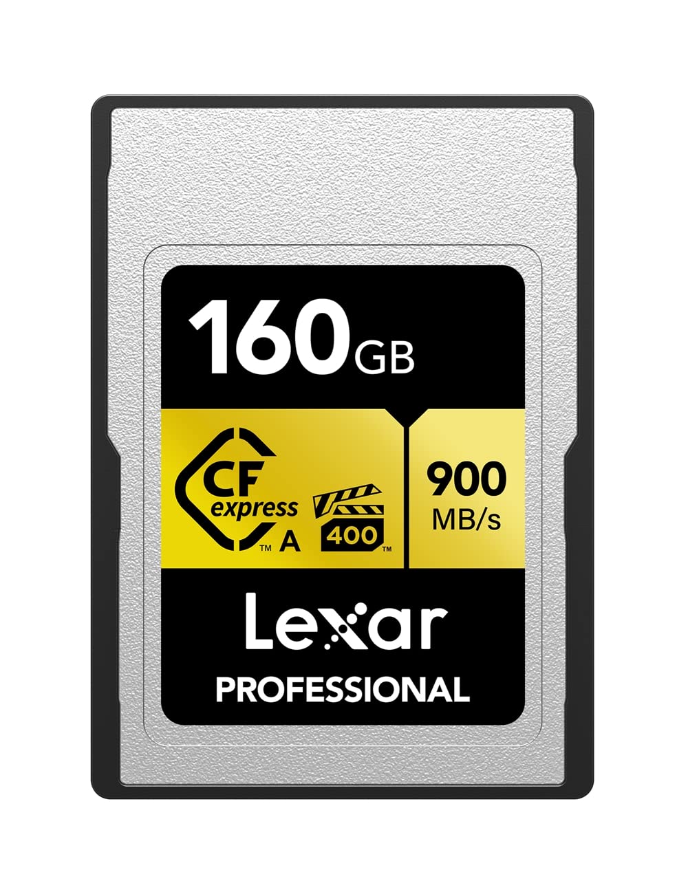 Lexar Tarjeta de Memoria Profesional CFexpress Tipo A Gold Series de 160 GB, hasta 900 MB/s de Lectura, Video 8K de Calidad cinematográfica, clasificada VPG 400 (LCAGOLD160G-RNENG)