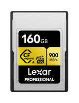 Lexar Tarjeta de Memoria Profesional CFexpress Tipo A Gold Series de 160 GB, hasta 900 MB/s de Lectura, Video 8K de Calidad cinematográfica, clasificada VPG 400 (LCAGOLD160G-RNENG)