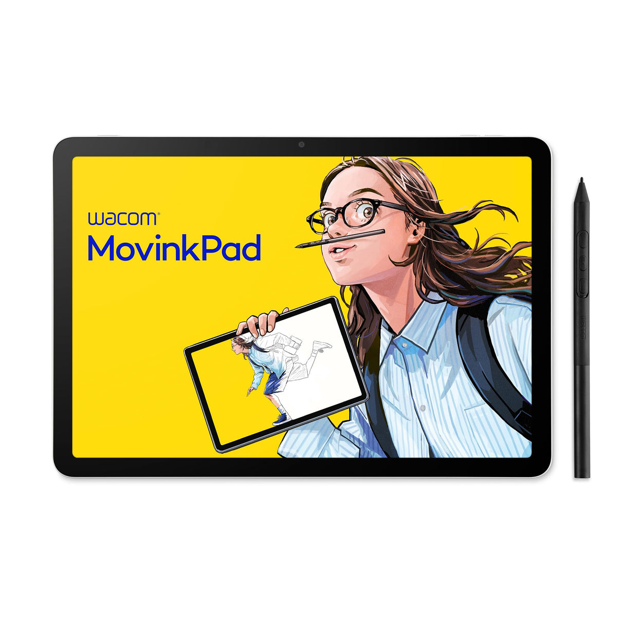 Wacom MovinkPad 11, Tablet Android 14 (11″) para jóvenes creativos, con Wacom Pro Pen 3, Pantalla nítida, Cristal antirreflejos, cámaras Frontal/Trasera y apps Creativas preinstaladas.