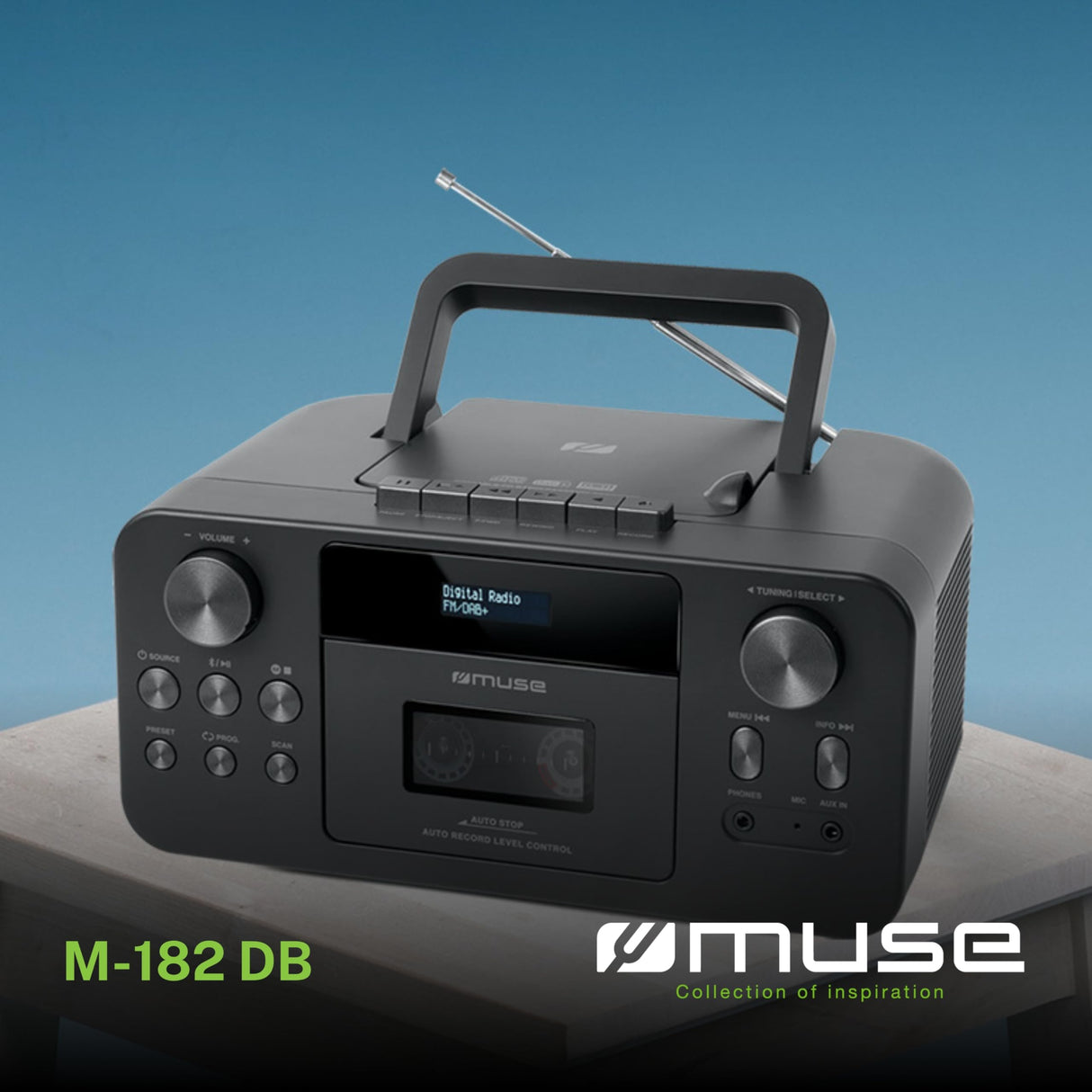 MUSE M-182 RDC Radio Cassette CD Grabador Bluetooth