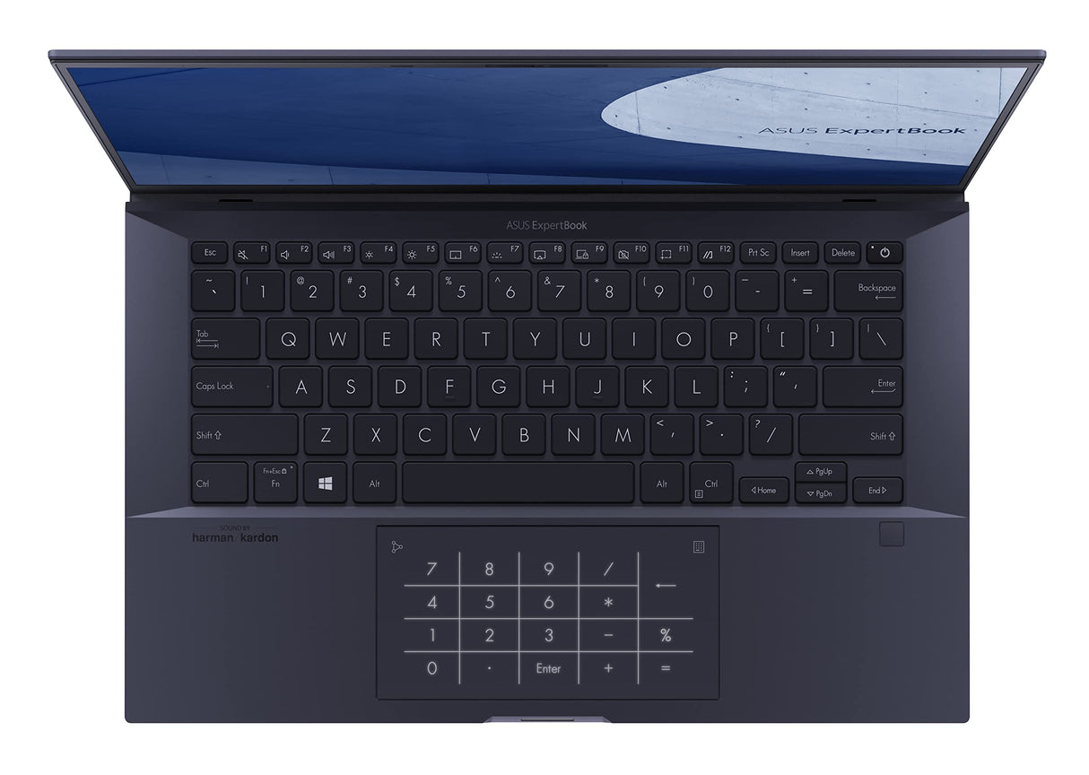 ASUS ExpertBook B9 B9400CBA-KC0686X - Ordenador Portátil 14" Full HD (Intel Core i5-1235U, 16GB RAM, 512GB SSD, Iris Xe Graphics, Windows 11 Pro) Negro Estrella - Teclado QWERTY español