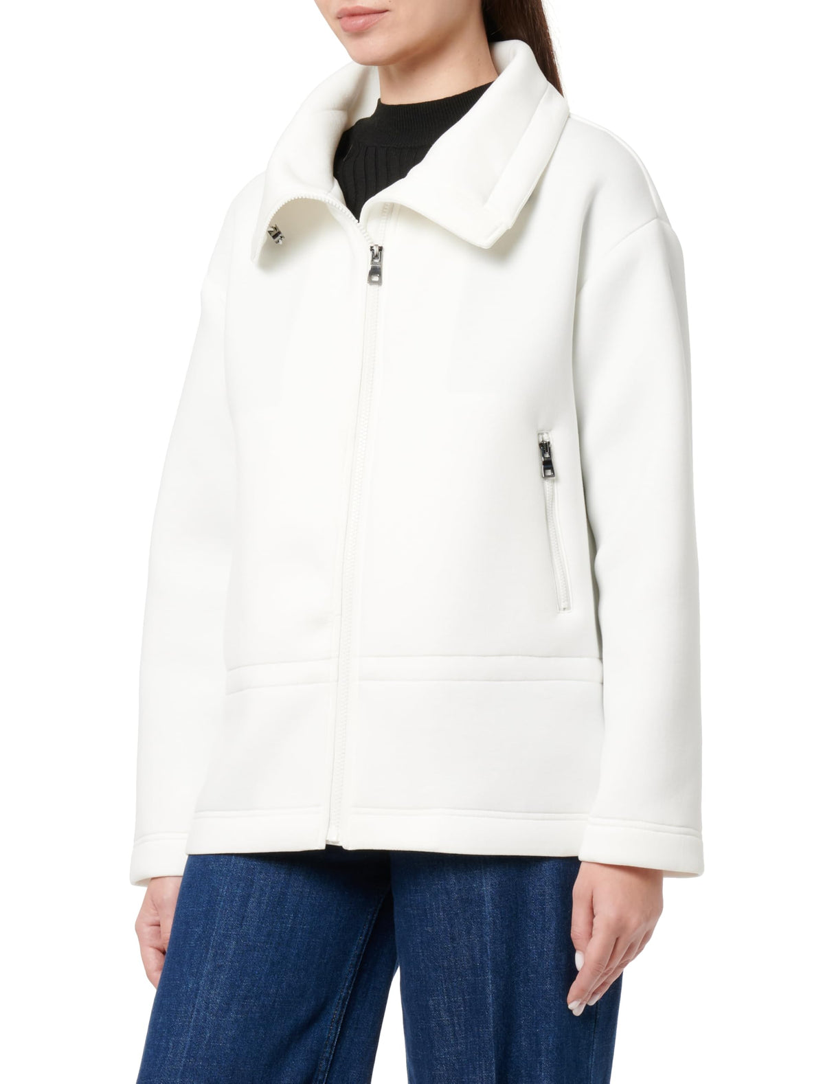 Geox Sudadera con Cremallera W, Weiß, XS para Mujer