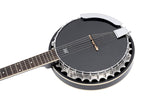 ORTEGA Raven Series Banjo - Banjo de 6 cuerdas, incluye funda, color negro satinado