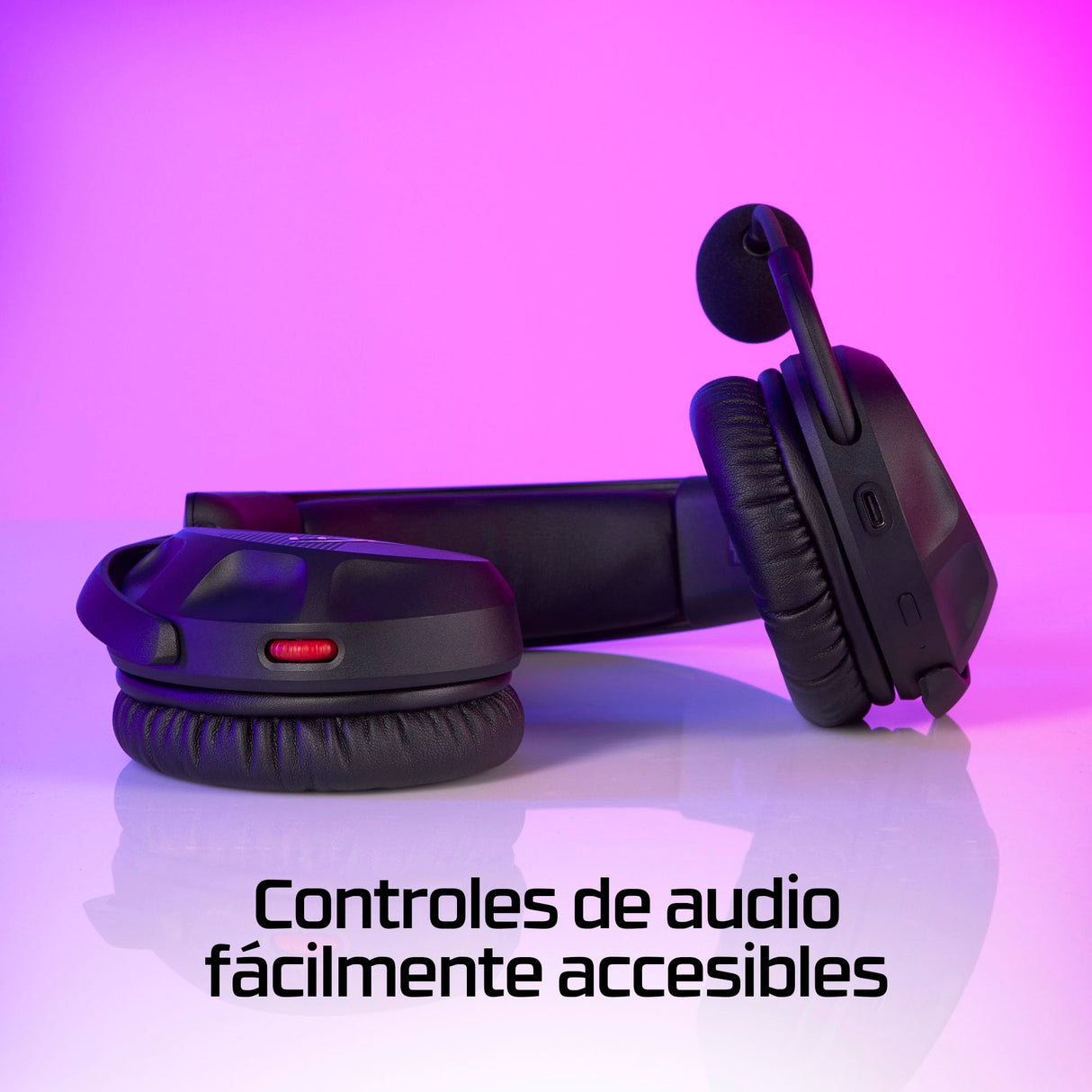 HyperX Cloud Stinger 2 Wireless, Cascos gaming inalámbricos PC, Drivers de 50 mm, Audio Envolvente, Giro 90º, Dongle USB, batería 20h, Micrófono con cancelación de ruido - Negro