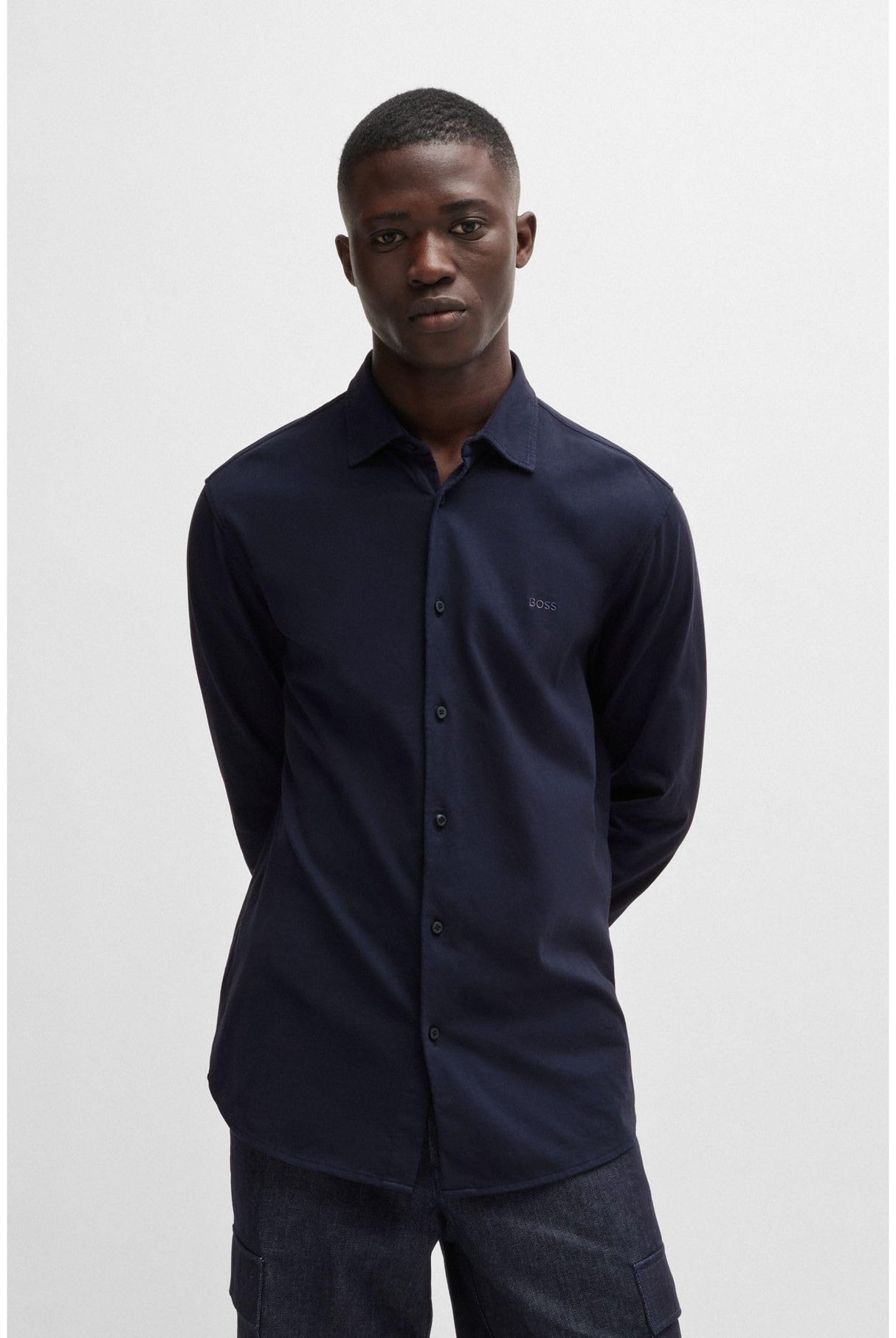 BOSS Mysoft_2_M, Camisa Hombre, Navy418, L