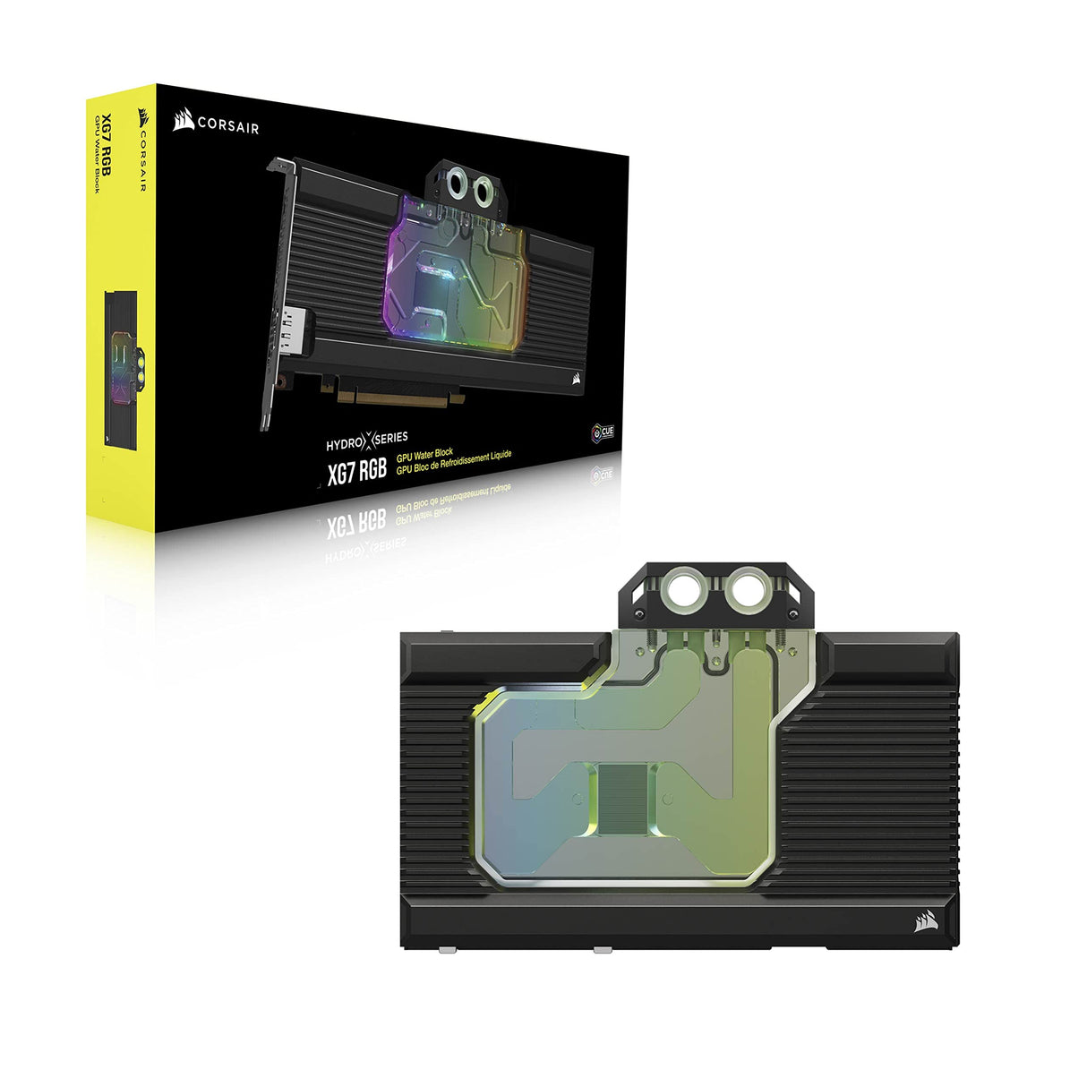 Corsair Hydro X Series XG7 RGB 3090 Ti Founders Edition Bloque de Refrigeración Líquida para GPU - para NVIDIA GeForce RTX 3090 Ti FE (Diseño con Placa Refrigerante de Cobre Niquelada) Negro