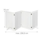 Relaxdays Barrera de Seguridad, Reja Ajustable para Perros, 1 Ud, 70x206,5 cm, Protector de Chimenea, MDF, Blanco, Tablero de Fibras