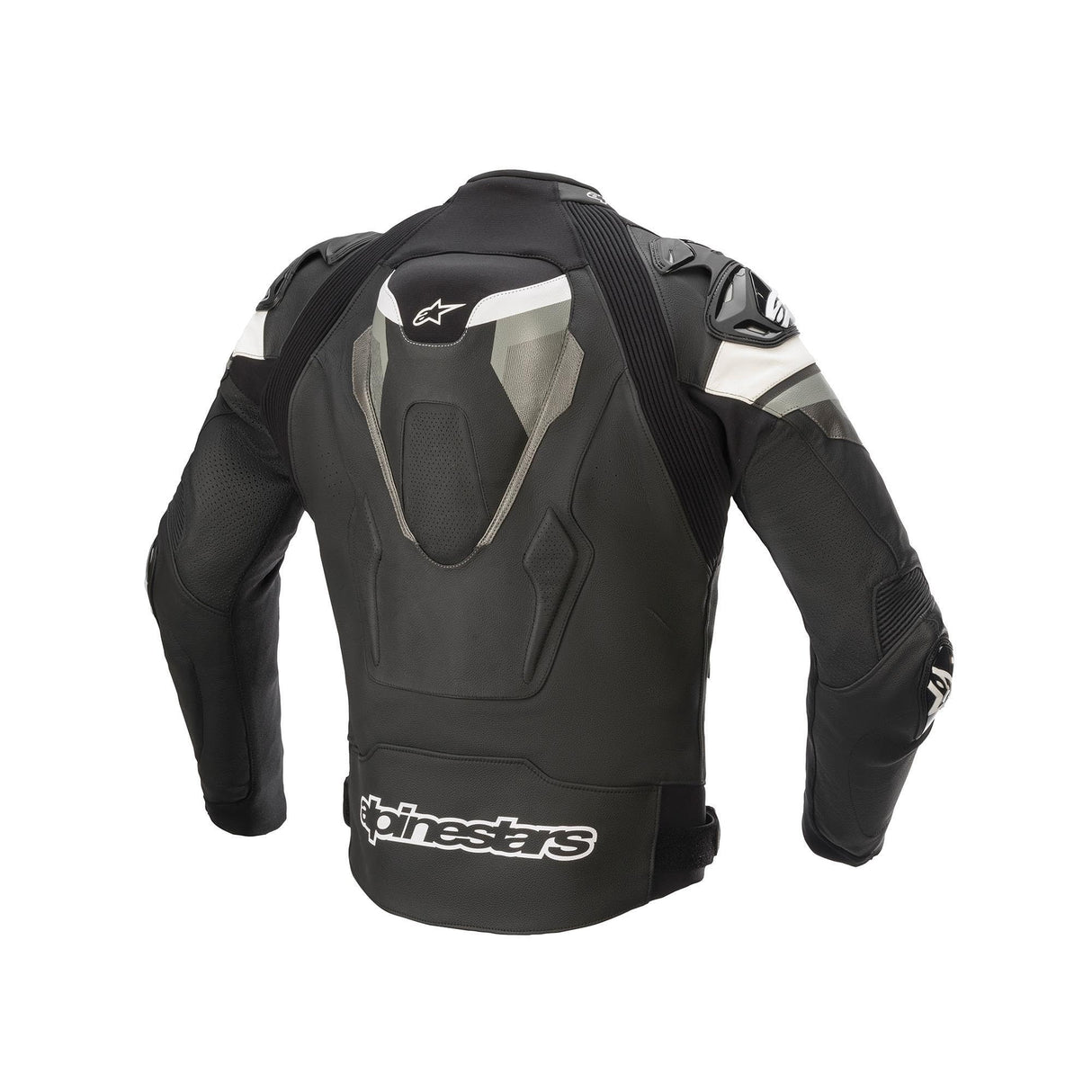 Alpinestars Atem V4-Chaqueta de Piel, Color Negro, Gris y Blanco Ropa de Moto, 48 para Hombre