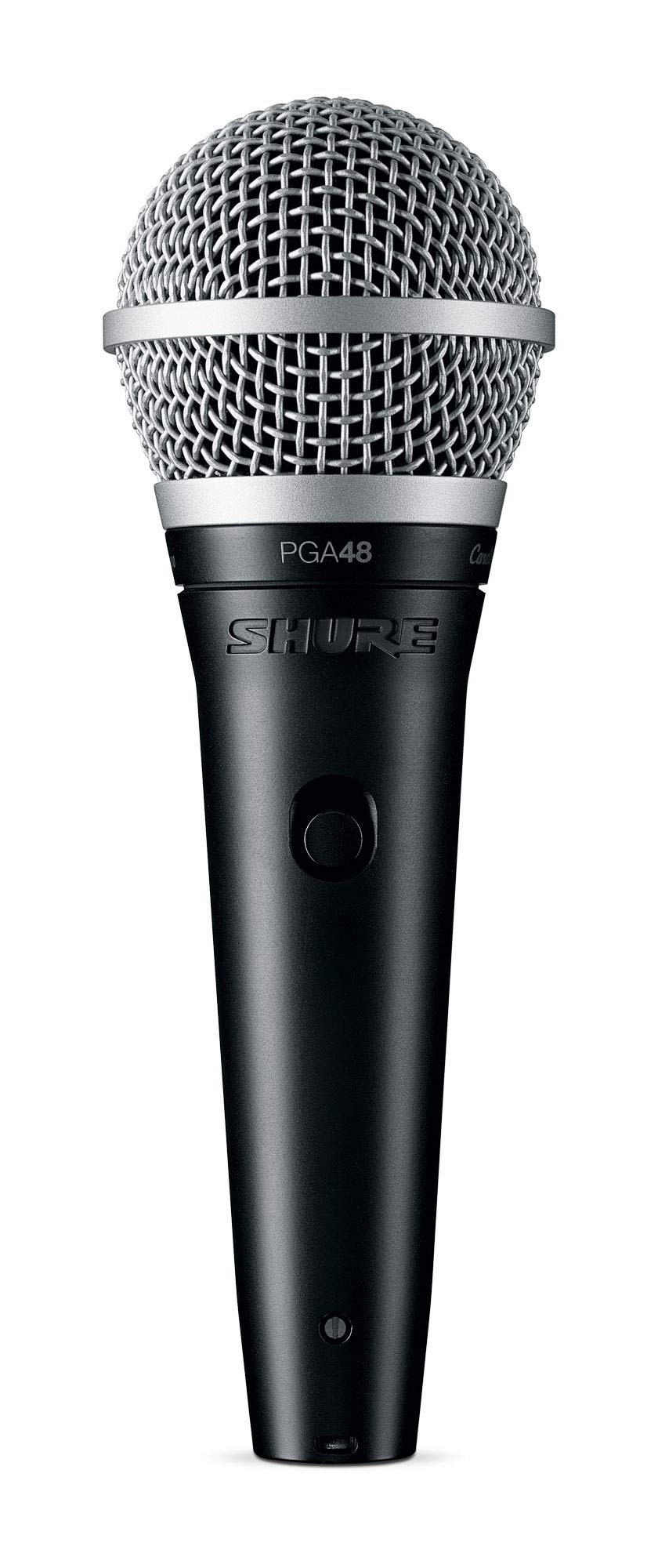 Shure PGA48-XLR-E Micrófono Dinámico de Mano para Voces con patrón de captación cardioide, Interruptor Discreto de Encendido/Apagado, Conector XLR de 3 Pines Cable XLR a XLR de 15