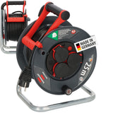 Brennenstuhl Enrollacables Garant V2 IP44 25m exterior (Made in Germany, 3 tomas de corriente con contacto de puesta a tierra, plástico especial)