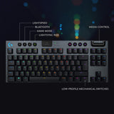 Logitech G G915 TKL - Teclado Bluetooth QWERTY Pan Nordic, Color Negro