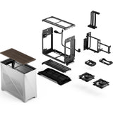 Fractal Design Era 2 ITX PC Case in Silver - Aluminio anodizado Elegante, Superficie de Nogal Macizo, Compatible con GPU de 3 Ranuras, Cable Riser PCIe 4.0 Incluido
