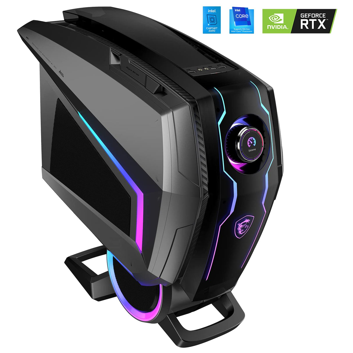MSI Meg Aegis Ti5 12VTF-075IT Desktop Gaming, Intel Core i7-12700K, 32GB RAM, 2000GB HDD y 2000GB SSD, NVIDIA GeForce RTX 3080 Ti Ventus 3X 12G OC, RGB Mystic Light, Windows 11 Pro