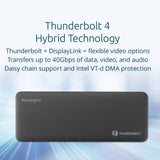 Kensington K35234EU - SD5920T EQ Docking Station Thunderbolt 4 Quad 4K con Tecnología DisplayLink, Lectores de Tarjetas SD y Micro SD, Carga Rápida de 100W, Puertos Ethernet, USB-A y USB-C 3.2